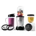 Magic Bullet de nutribullet, batidora pequeña, máquina para hacer smoothies, Paquete de 10 piezas, 200 W de potencia, Gris, MBR10