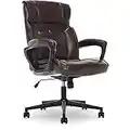 Serta Style Hannah I Office Chair, Textile, Marron, Bonded Leather