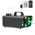 Smoke Machine with Strobe Lights, softeen Upgraded Fog Machine with 8 RGB LED Lights, Supports 16 Colors / 4 Strobe Modes/Dimmer or Brighter, Wired and Wireless Remotes, Perfect for Halloween Party