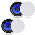 2-Way In-Wall In-Ceiling Speaker System - Dual 8 Inch 300W Pair Of Ceiling Wall Flush Mount Speakers W/ 1" Silk Dome Tweeter, Adjustable Treble Control - For Home Theater Entertainment - Pyle PIC8E