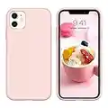 iPhone 11 Case, DUEDUE Liquid Silicone Soft Gel Rubber Slim Fit Cover with Microfiber Cloth Lining Cushion Shockproof Full Body Protective Anti Scratch Case for iPhone 11 6.1 inch for Women Girls,Pink Sand