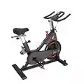 ADVENOR Magnetic Resistance Indoor Cycling Bike, Belt Drive Indoor Exercise Bike Stationary bike LCD Monitor with Ipad Mount ＆Comfortable Seat Cushion. 35 lbs Flywheel. 2022 Upgraded Version（black