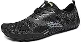 SAGUARO Chaussure Minimaliste Homme Femme Chaussure Plage de Marche Randonne Rocher Courses Trail Running Chaussures Barefoot Barefoot Chaussures Aquatiques, Noir Ébène, 42