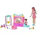 Barbie Skipper Babysitters Inc. Bounce House Playset with Skipper Babysitter Doll, Toddler Doll, Swing & Accessories, Toy for 3 Year Olds & Up, HHB67