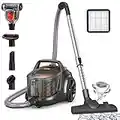 Aspiron Canister Vacuum Cleaner, 1200W Lightweight Bagless Vacuum Cleaner, 3.7QT Large Dust Cup, Automatic Cord Rewind, 5 Tools, HEPA Filter, Variable Speed Portable Vacuum for Hard Floors, Car, Pet