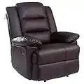 More4Homes LOXLEY BONDED LEATHER RECLINER ARMCHAIR SOFA HOME LOUNGE CHAIR RECLINING GAMING (Brown)