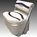 DeckMate Premium Pontoon Flip Flop Seats (Ivory/Blue/Tan)