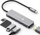 NOVOO USB C Hub (5 in 1) Aluminium mit HDMI 4K Adapter, USB 3.0 Anschlüsse, 1 SD und 1 microSD Kartenleser für MacBook Pro 2015/2016/2017, neues MacBook 12-Zoll, Chromebook und mehr Type-C Geräte