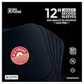 BIG FUDGE Black Special Edition | Vinyl Record Inner Sleeves 50x | Made from Heavyweight & Acid Free Paper | Album Covers with Round Corners| Slim Record Jackets to Protect Your LPs & Singles | 12"