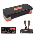 Phoenix Fitness Stepper - Adjustable Non-Slip Step Platform for Aerobic Exercise, Cardio, Stamina and Resistance Training - Height: 10 & 15cm