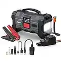 Avviatore Batteria Auto con Compressore Aria, 3000A 26800mAh ＆150PSI ZUKAKA (All Gas or 8.0L Diesel) 12V Avviatore di Emergenza per Auto 12V Jump Start,Power Bank con LED/LCD Booster Avviamento Auto