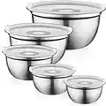FineDine Mixing Bowls Set - 5-Piece, Easy-Grip, Stainless Steel Mixing Bowls for Baking, Cooking, Salad & Food Prep - Large, Medium and Small Metal Nesting Bowls