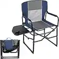 REDCAMP Heavy Duty Camping Directors Chair, Portable Folding Chairs with Side Table, Camp Chair for Outdoor Picnic Lawn, Support to 300 lbs