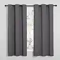 NICETOWN Thermal Insulated Grommet Blackout Curtains for Bedroom/Living Room/Kitchen Rideaux occultants (2 Panels, W42 x L63 -Inch,Grey)