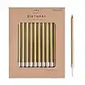PHD CAKE 24-Count Gold Long Thin Metallic Birthday Candles, Cake Candles, Birthday Parties, Wedding Decorations, Party Candles, Cake Decorations