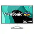 ViewSonic VX3276-4K-MHD 32 Inch 4K Ultra HD Monitor with HDR10 Support, 2 x HDMI, DisplayPort, Mini DisplayPort, Eye Care for Work and Entertainment at Home