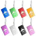 8 Pcs Metal Luggage Tags, Travel Tags for Luggage, Suitcase Tag with Name Address Tel Email Labels, Baggage Handbag Tags Labels Prevent Loss for Travel Business Trip Luggage Suitcase