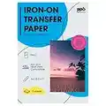 PPD Inkjet PREMIUM Iron-On White and Light Color T Shirt Transfers Paper LTR 8.5x11” Pack of 10 Sheets (PPD001-10)