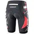 Men's Cycling Shorts Anti-Slip Leg 4D Padded Bike Shorts with 3-Pockets Breathable Biking Bicycle Motorcycle Half-Pants Red M