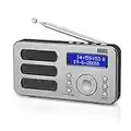 Radio Digitale Portatile DAB+/DAB/FM - August MB225 - Funzione RDS, 40 Preset - Radio Portatile Stereo/Mono - Dual Sveglia - Batteria Ricaricabile - Presa per Cuffie