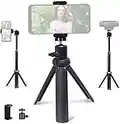 NexiGo Lightweight Mini Tripod for Camera/Phone/Webcam, Extendable Tripod Stand Compatible Logitech Webcam C920 C922 Brio iPhone/Android/Camera, for Vlogging, Live Streaming, Zoom Meeting