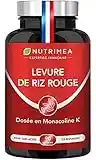 LEVURE DE RIZ ROUGE - Dosée en Monacoline K - 175 mg - Enrichie en Coenzyme Q10, Statines Naturelles - 90 Gélules Végétales Gastro-Résistantes - Nutrimea - Fabrication Française