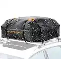 AUPERTO Waterproof Car Top Carrier- Roof Cargo Bag Box Easy to Install Soft Rooftop Luggage Carriers with Wide Straps, Best for Traveling, Cars, Vans, SUVs