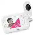 VTech Video Baby Monitor with 1000ft Long Range, Auto Night Vision, 2.8” Screen, 2-Way Audio Talk, Temperature Sensor, Power Saving Mode, Lullabies and Wall-mountable Camera with bracket, White