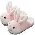 YELAN Donna Carino Coniglietto Animali Pantofole Interessante Confortevole peluche Pantofole Morbido Peloso Stagione invernale Tenere caldo Uomo Casa Pantofole (37/38, Pink slipper, numeric_37)