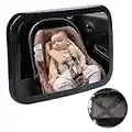 Baby Car Mirror, Large Shatterproof Baby Car Mirror,Car Seat Mirror for Rear Facing with Wide View, Shatterproof, Fully Assembled,Baby Car Mirror for Back Seat