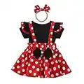 Lito Angels Minnie Mouse Kleid Kostüm Verkleidung mit Stirnband für Baby Mädchen Größe 6-12 Monate 80