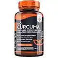 Curcuma Bio Gelule - 180 Curcuma Gelules - Curcuma Poudre avec Poivre Noir Biologique et Gingembre - Haute Absorption de la Curcumine - Turmeric - Fabriqué au Royaume-Uni par Nutravita