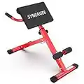 Synergee Sedia romana. Red Coated Steel Hyperextension Machine. GHD Ab Bench per la parte bassa della schiena, esercizi iper.