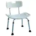 Deluxe Height Adjustable Aluminium Bath / Shower Chair With Back and shower head holder ECSS02