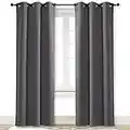 NICETOWN Gray Curtain Blackout Drape Panel 3 Pass Microfiber Noise Reducing Thermal Insulated Window Drapery with Grommet (Single Panel, 42 x 84 inch, Grey)