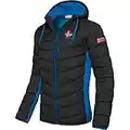 Nebulus Herren Jacke MERIK, warme Outdoorjacke, praktische & vielseitige Übergangs- & Winterjacke, schwarz-kobalt - L