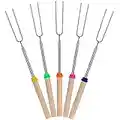 UNCO- Marshmallow Roasting Sticks, 5 Pack, 32”, Extendable Stainless Steel Smores Sticks, Campfire Sticks, Marshmallow Sticks, Hot Dog Sticks for Campfire, Roasting Sticks for Fire Pit, Smores Skewers