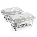 Mahlzeit Chafing Dish Profi Set Toulouse, 2X Edelstahl Warmhaltebehälter, 15-TLG Speisewärmer, Wärmebehälter, Rechaud, Chafing Dishes, Speisenwärmer, für Catering, Buffet und Party