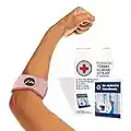 Tennis Elbow Brace & Golfers Elbow Band, Pain Relief for Tendonitis, Arm Strap Support for Men and Women, Left & Right Arm Band for Ulnar Nerve Wrap (Single, Pink)