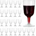 MATANA 48 Elegantes Copas de Vino de Plástico Transparente para Fiestas - 180ml