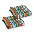 Classic Accessories Water-Resistant Square Patio Seat Cushions, 19 x 19 x 5 Inch, 2 Pack, SanteFe Stripe, Outdoor Seat Cushions