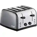 Russell Hobbs 28364 Stainless Steel Toaster, 4 Slice with Variable Browning Settings and Removable Crumb Trays, Grey