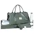 Bolsa de Gimnasia Womens Mens con Compartimento de Zapatos y Pocket Wet,Bolsa Travel Duffel para avión,Sport Gym Tote Bags,Weekend Bolsa pernocte Llevar en Bolsa Hospital Holdalls,A-Verde ejército