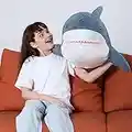 MorisMos Giant Stuffed Animal Shark Plush, Shark Stuffed Animal Large, Soft Shark Pillow Stuffed Toy for Kids, 32in