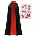 Spooktacular Creations Adult Unisex Vampire Costume Set with Reversible Cloak Cape and Tattoo Scar for Halloween Costume Party, Dracula Theme Party and Transylvania Costume