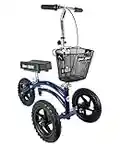 KneeRover All Terrain Steerable Knee Scooter Knee Walker Heavy Duty Crutches Alternative in Blue