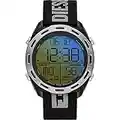 Diesel Reloj para hombre Crusher, movimiento Ana-Digi, 46MM Caja de nylon negro con correa de tela, DZ1984