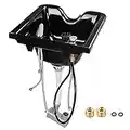 AW Shampoo Bowl Hair Sink with Gel Neck Rest Hair Trap CUPC Vacuum Breaker Barber Salon Spa Mounting Ability for Home Barbershop