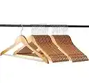 Home-it (20-Pack) Natural Wood Solid Wood Clothes Hangers, Coat Hanger Wooden Hangers