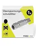 maxx.onLine® 1x Überspannungsschutz Filter, Blitzschutz, Kurzschlussschutz, SAT-, Kabel-TV, DVB-C, DVB-S, DVB-T